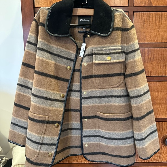 Madewell Tan and Black Striped Chore Jacket - Picture 3 of 5